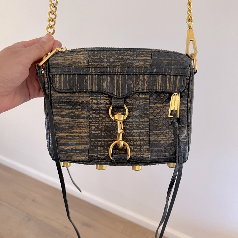 Rebecca Minkoff Black and Gold Crossbody